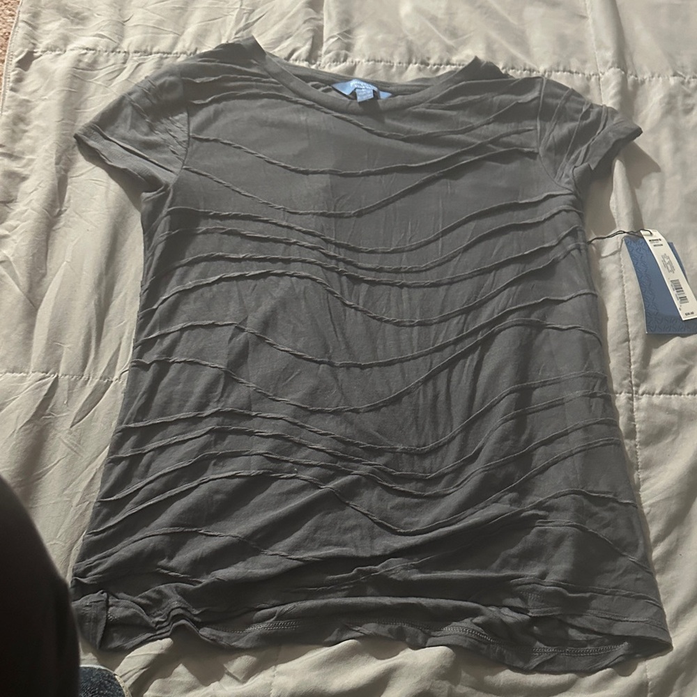 Simply Vera Vera Wang Charcoal Short Sleeve Top